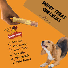 Cowdog Chews envase diez unidades, opción práctica para rotación de premios.