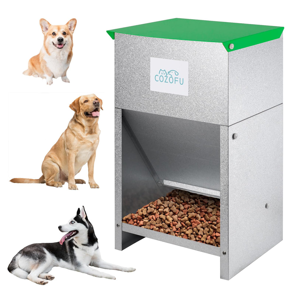 COZOFU Dispensador de gravedad automático para perros, diseño compacto y práctico.