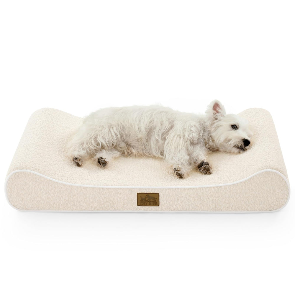 COZY KISS cama ortopédica barca beige con soporte ergonómico para perros medianos