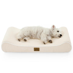 COZY KISS cama ortopédica barca beige con soporte ergonómico para perros medianos