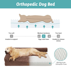 COZY KISS cama para perro en forma de L con base estable y antideslizante.