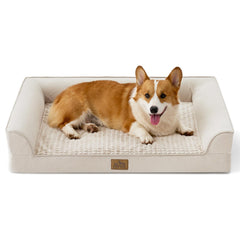 Cama para perros ortopédica Cozy Kiss con espuma tipo huevo para soporte cómodo.