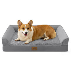 COZY KISS Cama ortopédica para perros con espuma huevo ofrece soporte cómodo.