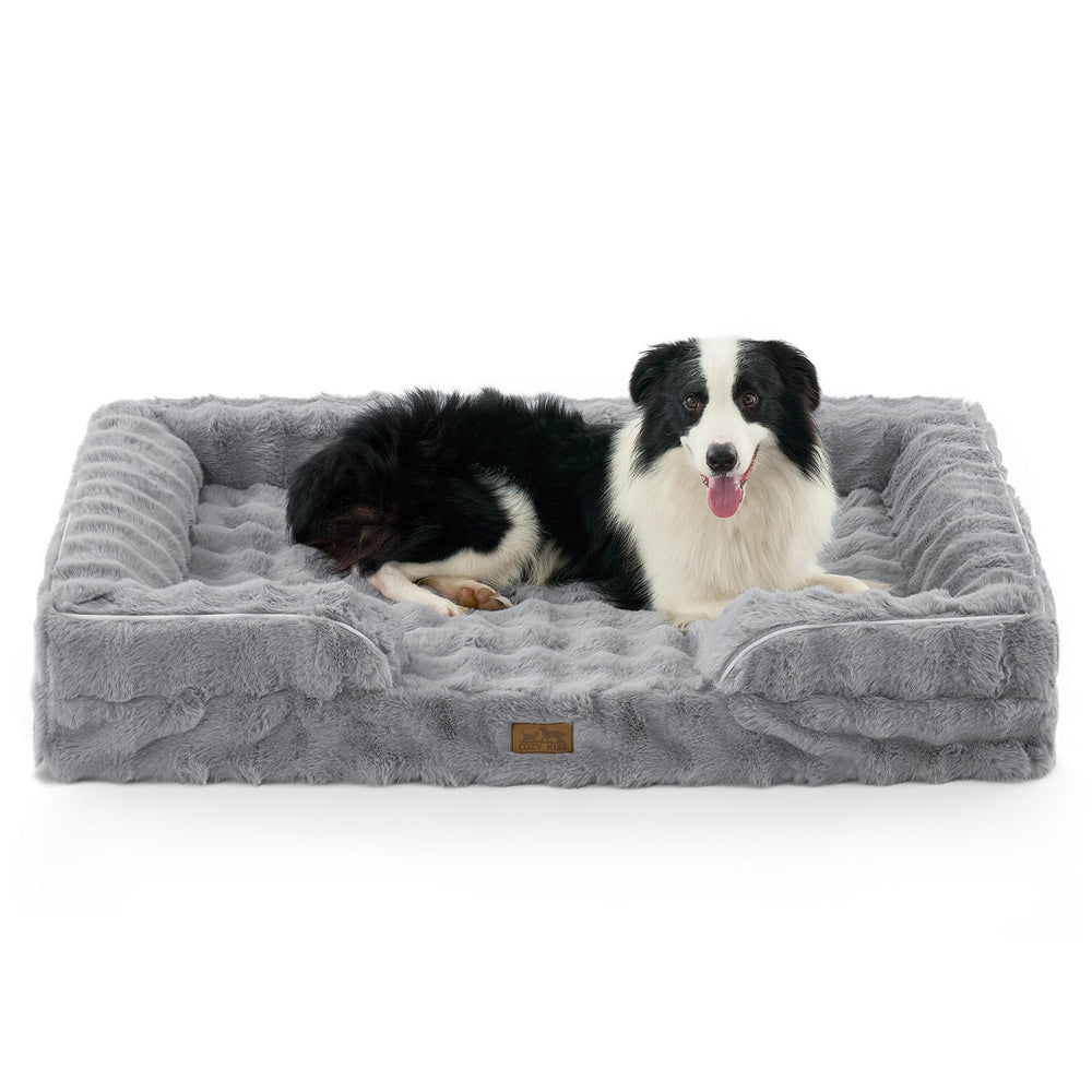 COZY KISS cama ortopédica extra grande para perros, frente visible con soporte y confort.
