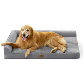 COZY KISS cama ortopédica extragrande gris para perros grandes, soporte estable