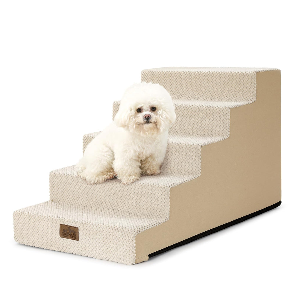 COZY KISS escalera para perros, vista frontal, mejora la subida al sofá con seguridad.