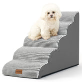 COZY KISS escaleras para perro en cama alta, diseño curvo y seguro para subir