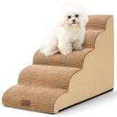 COZY KISS escaleras para perro, vista frontal de 5 pasos, ideal para camas altas.