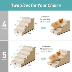 COZY KISS escalera para perros, tela pana, superficie antideslizante para mayor estabilidad.