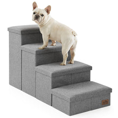 COZY KISS escaleras para perros con almacenamiento, ideal para subir a la cama.