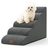COZY KISS escaleras para perros de 5 peldaños, facilita subir a camas altas para mascotas pequeñas.