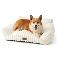 COZY KISS Sillón Gato: nube de pelo crema para dormir cálido y cómodo.