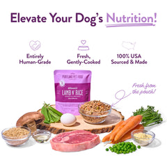 CRAFTED BY HUMANS LOVED BY DOGS: porciones listas para calentar y dar una comida rápida
