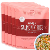 Wally’s Salmón N’ Arroz: bolsa de salmón para perros, proteína real y sabrosa.