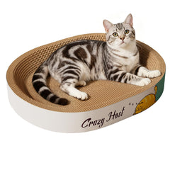 CRAZY GUOFAN cama rascador para gatos, vista frontal, descanso cómodo.