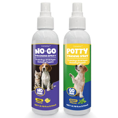 Creimpdoty spray-entrenamiento para perros, botellas dos envases, guía para uso en casa.