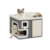 Crispedia casa-gato-interior cueva: refugio seguro para descanso y juego.