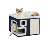 Crispedia casa para gatos en interior con cueva y rascador para descanso seguro y juego