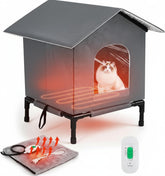 CroBlissful casa de gato caliente exterior, refugio cálido y resistente al agua