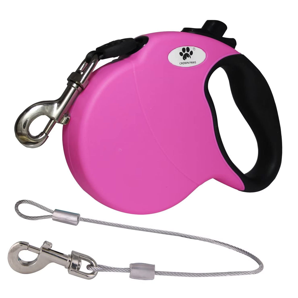 CROWN PAWS correa retractil 13 ft para perros pequeños, control suave.