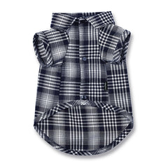 CtilFelix camisa perro plaid azul XL, cómodo y transpirable para paseos.