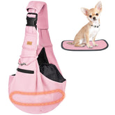 CUBY Sling portador perro pequeño rosa, cómodo para paseos diarios.