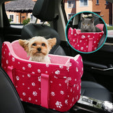 Cullaby asiento para perro pequeño en coche rosa, cómodo y seguro.
