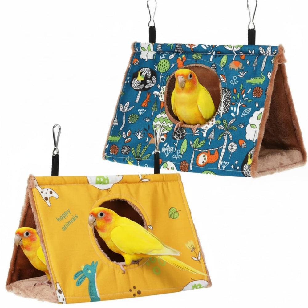 Nido de invierno Cunno con dos casas para aves, cálido y seguro.