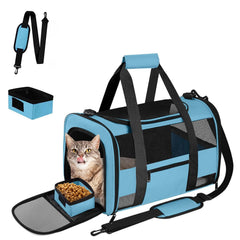 CUSSIOU mochila porta-mascotas con panel expandible para viajes cómodos.