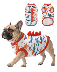 Camiseta Dinosaurio de CuteBone para perro, frente con estilo divertido y cómodo para paseos.