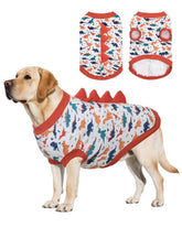 CuteBone camiseta dinosaurio para perro, terciopelo elástico suave para paseos.