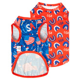 Camiseta CuteBone para perro con rayas azules, transpirable y cómoda para días cálidos.
