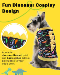 CuteBone camiseta perro dinosaurio espigas espalda, estilo divertido