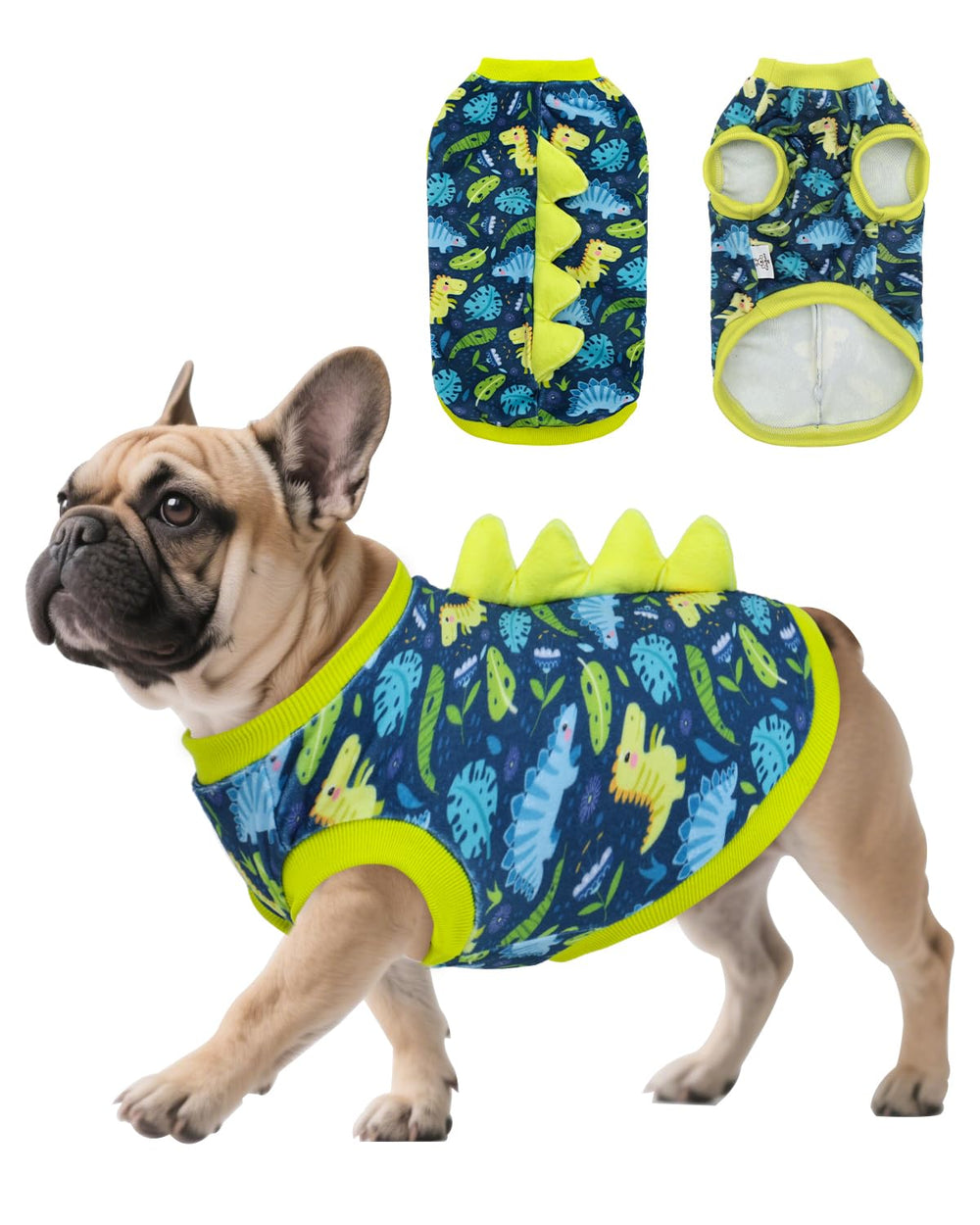 CuteBone camiseta dinosaurio para perro, frente, comodidad para paseos diarios.
