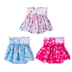 CuteBone pañales para perras con falda, conjunto 3, protege y viste con estilo.