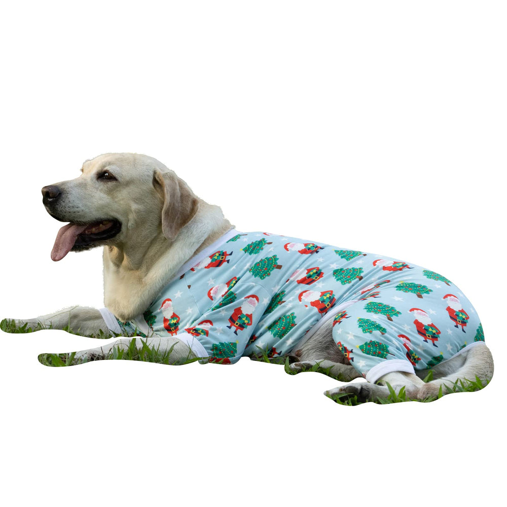 Pijama CuteBone para perros grandes con tema navideño, mantiene calor suave.