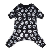 Pijama CuteBone para perro, enfoque frontal, diseño de Halloween, cómodo para dormir.