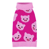 CuteBone suéter para perro mediano en rosa, suave y cómodo para días fríos.