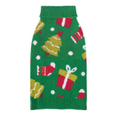 CuteBone suéter navideño verde para perro pequeño con diseño de árbol, ideal para fotos.