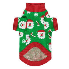CuteBone suéter navideño verde, tejido estirable para colocar y quitar fácilmente