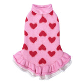 CuteBone suéter para perros rosa, primer plano del tejido suave para mayor comodidad.