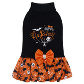 CuteBone suéter vestido mediano con cuello alto y lazo bordado, perfecto para fotos y fiestas.