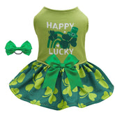 Vestido de malla CuteBone para perrito pequeno en dia de San Patricio, estilo festivo