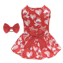 CuteBone vestido malla para perros con lazo, ideal para fiestas y sesiones de fotos.