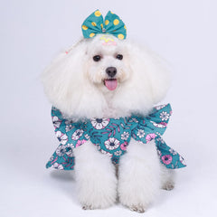 CuteBone vestido para perro pequeño, vista trasera con volantes.