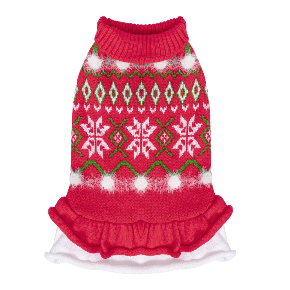 CuteBone vestuario para perro grande, frente con nieve roja; ideal para paseos invernales