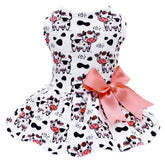 CuteBone vestido de terciopelo para perro pequeño con lazo, ideal para salidas diarias