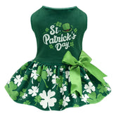 CuteBone vestido terciopelo para perro pequeño, ideal para Día de San Patricio y fiestas.