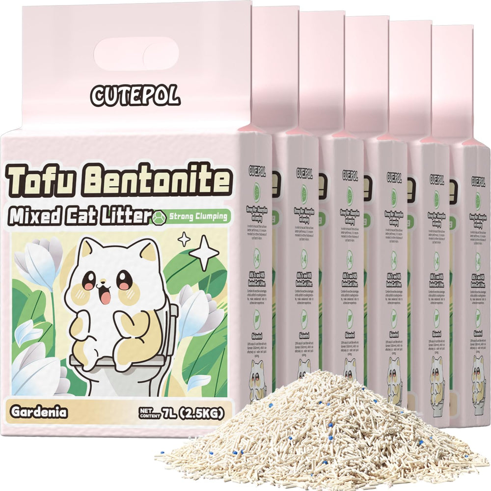 CUTEPOL mezcla 4-en-1 para gatos, aglomerante y limpieza fácil.