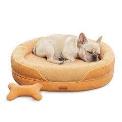 CWAWZ cama para perros grandes con bordes completos, ideal para acurrucarse y sentirse seguro.